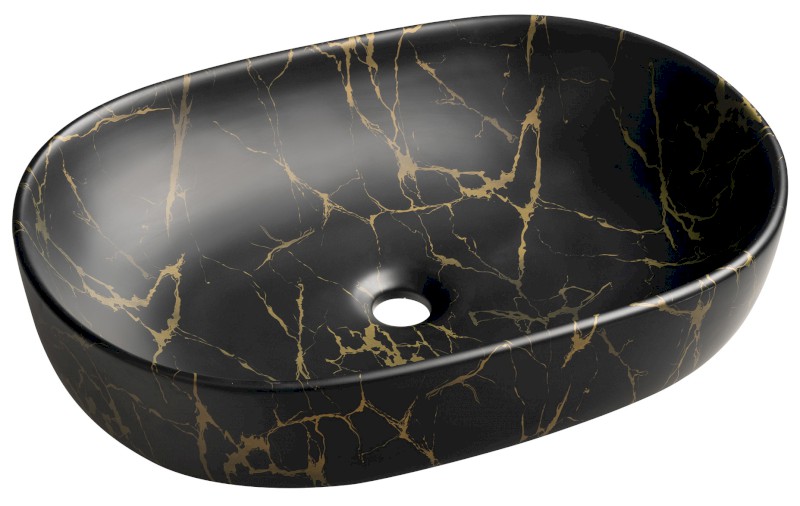 CALEO keramické umyvadlo na desku, 60x42cm, portoro mramor CA590PT